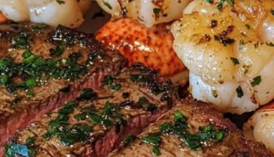 Would You Eat This Garlic Lobster Tail and steak Feast