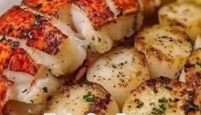 GARLIC BUTTER LOBSTER AND SCALLOPS