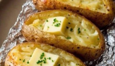 Crispy on the outside, fluffy on the inside—a classic baked potato that’s simple and delicious. Perfect as a side or topped with your favorite fixed